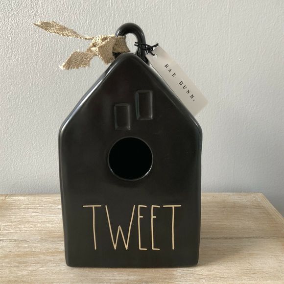 Rae Dunn Other - NEW Rae Dunn "TWEET" Black Birdhouse LL By Magenta